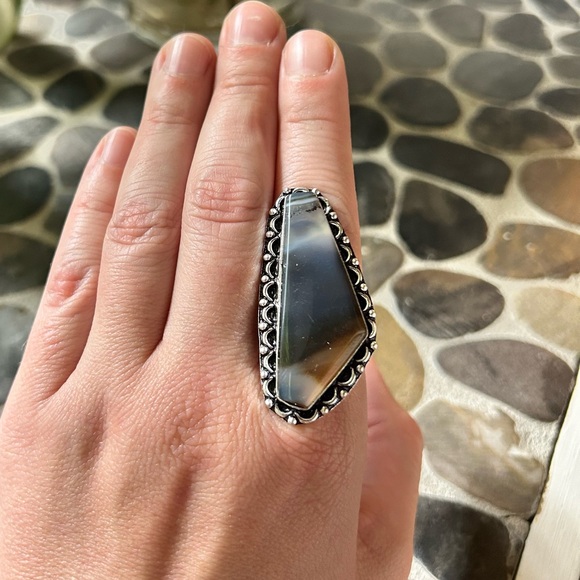 Bostwana Agate Sterling Silver Ring - Picture 6 of 9
